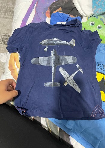 Koyu Mavi Erkek Çocuk Baskılı Tişört