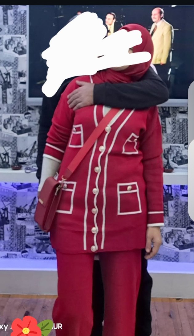 Uzun Kollu Kırmızı Triko Takım - Görsel 2