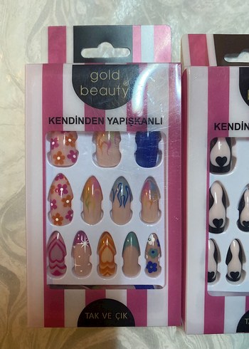 Gold Beauty Çok Renkli Kendinden Yapışkanlı Tırnak Süsü - Görsel 3