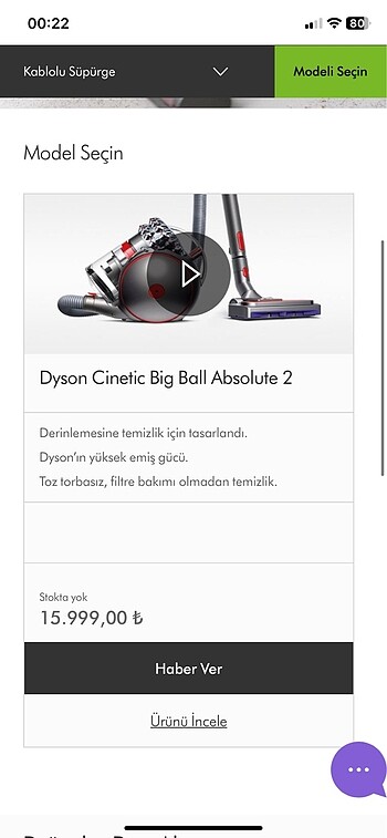 Dyson cinetic bir bal absolute 2