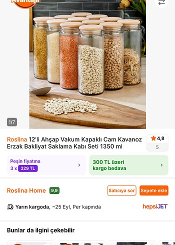 Roslina 12'li Ahşap Kapaklı Cam Kavanoz Seti 1350 ml