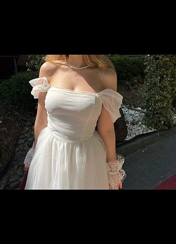 Beyaz Mini elbise