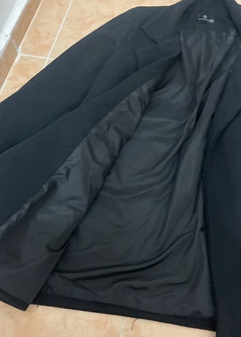 Siyah kaşe mont Düğmeli - Görsel 3