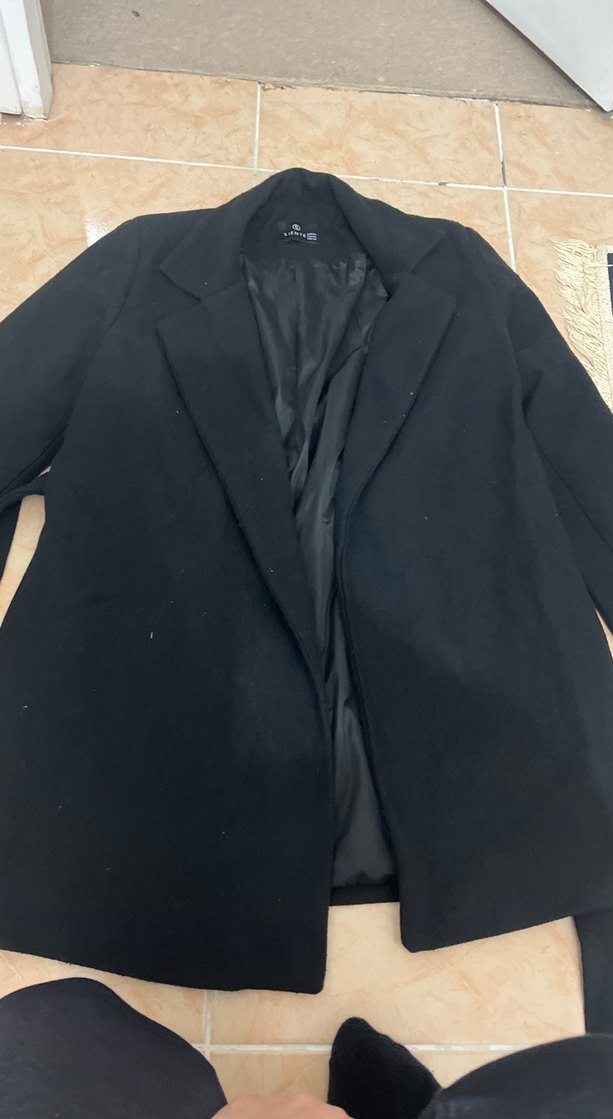 Siyah kaşe mont Düğmeli - Görsel 2