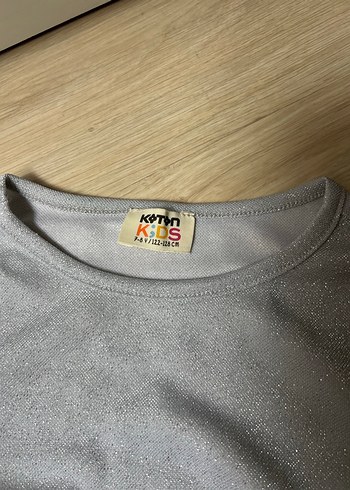 Kız Çocuk Gri Uzun Kollu Keten Bluz - Görsel 3