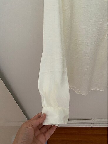 xl Beden beyaz Renk Krem rengi gömlek tunik ön kısmı düğmeli