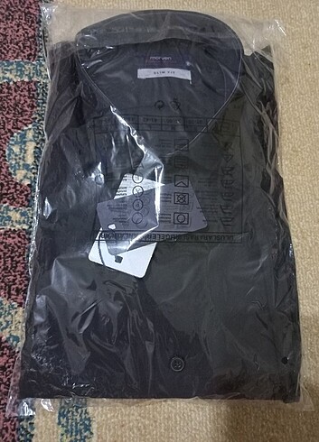 s Beden Morven Erkek Siyah Slim Fit Gömlek