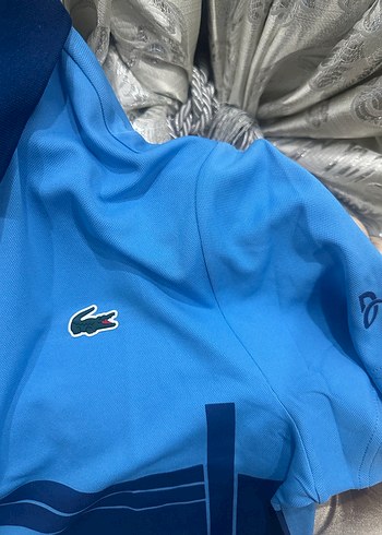 Lacoste Mavi Desenli Kısa Kollu Polo Tişört - Görsel 4