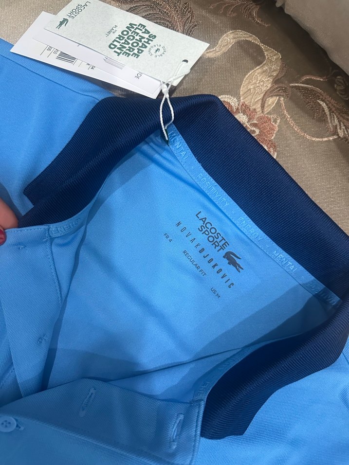 Lacoste Mavi Desenli Kısa Kollu Polo Tişört - Görsel 2