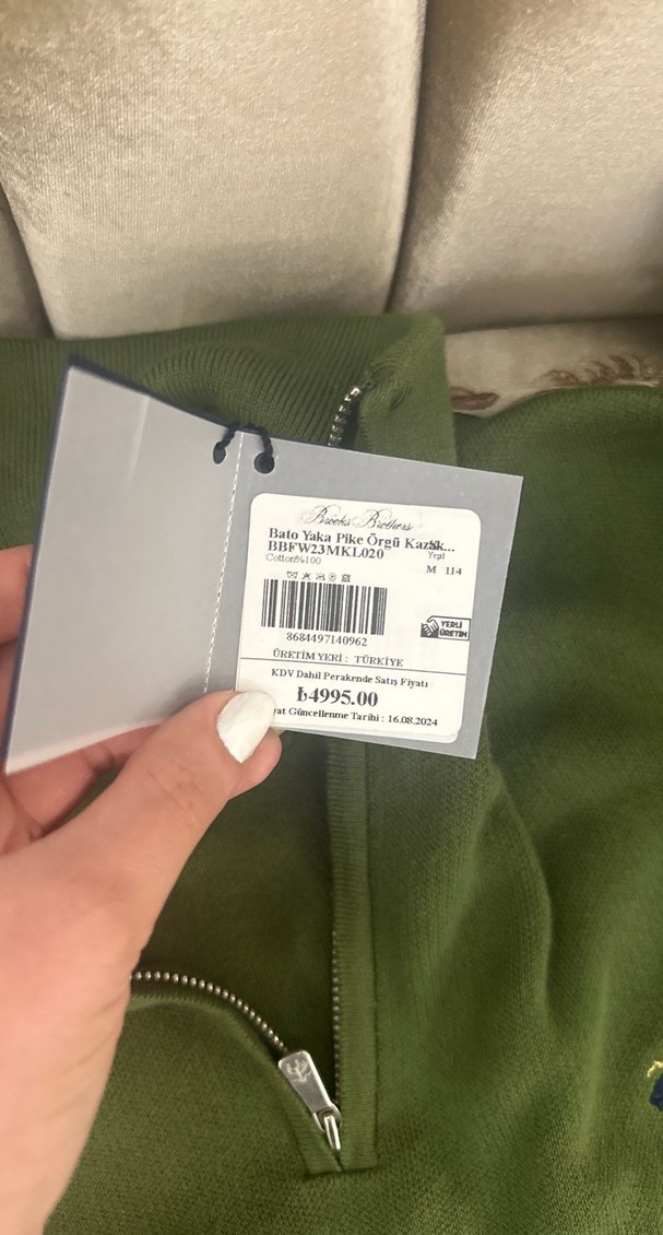 Haki Erkek Fermuarlı Triko - Görsel 3