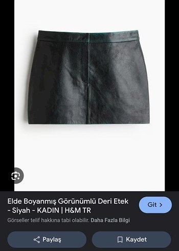 H&M Shein, H&m, Koton, İpekyol markaları modelleri benzeri Deri Etek