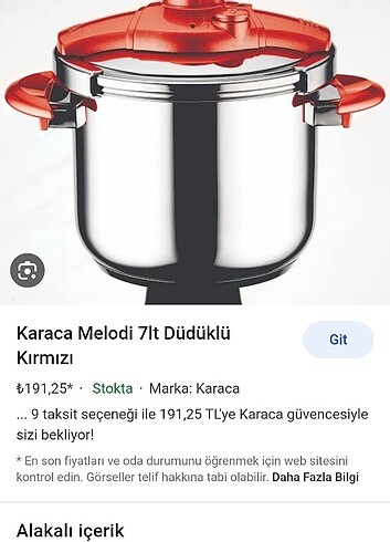 Karaca düdüklü tencere 