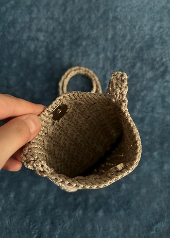 Bej Örgü Kadın Çapraz Çanta - Görsel 2