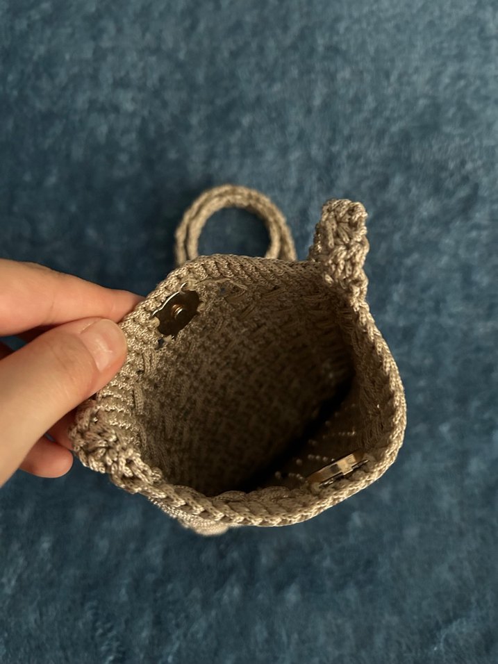 Bej Örgü Kadın Çapraz Çanta - Görsel 2