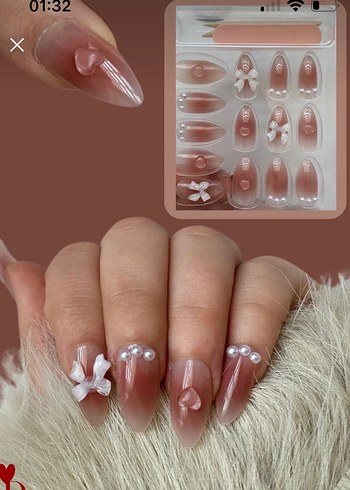 Bej Tırnak Süslemeleri Seti - Görsel 2