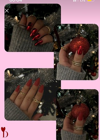 Parlak Kırmızı Tırnak Süslemeleri - Görsel 3