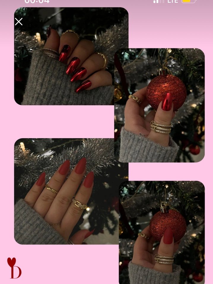 Parlak Kırmızı Tırnak Süslemeleri - Görsel 3