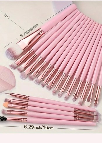 Pastel Pembe Makyaj Süngeri ve Fırça Seti - Görsel 3
