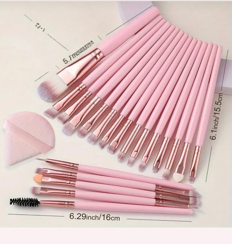 Pastel Pembe Makyaj Süngeri ve Fırça Seti - Görsel 3