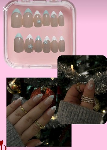 Parlak Beyaz Çiçekli Tırnak Süsü - Görsel 2