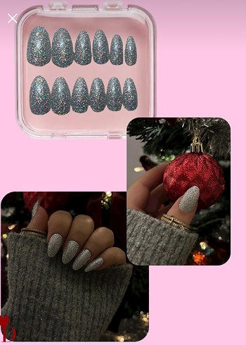 Gri Simli Tırnak Süslemeleri - Görsel 2