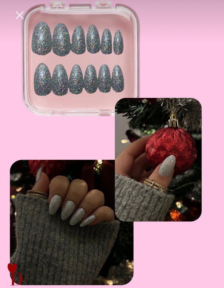 Gri Simli Tırnak Süslemeleri - Görsel 2