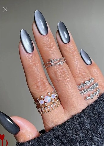 Siyah Parlak Takma Tırnak Seti - Görsel 2