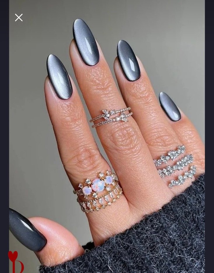 Siyah Parlak Takma Tırnak Seti - Görsel 2