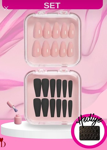 200 Adet takma Tırnak Süsleme Seti - Görsel 2
