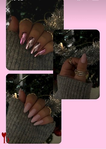 Parlak Pembe takma Tırnak Süslemeleri - Görsel 3