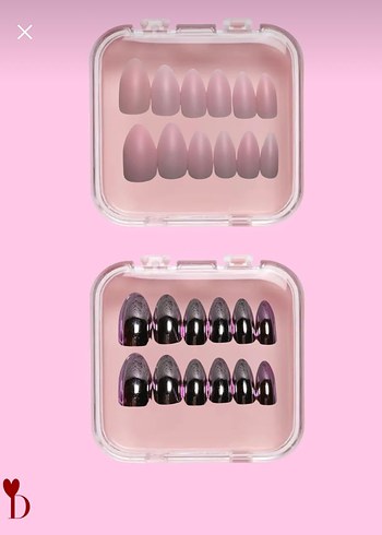 Parlak Pembe takma Tırnak Süslemeleri - Görsel 2