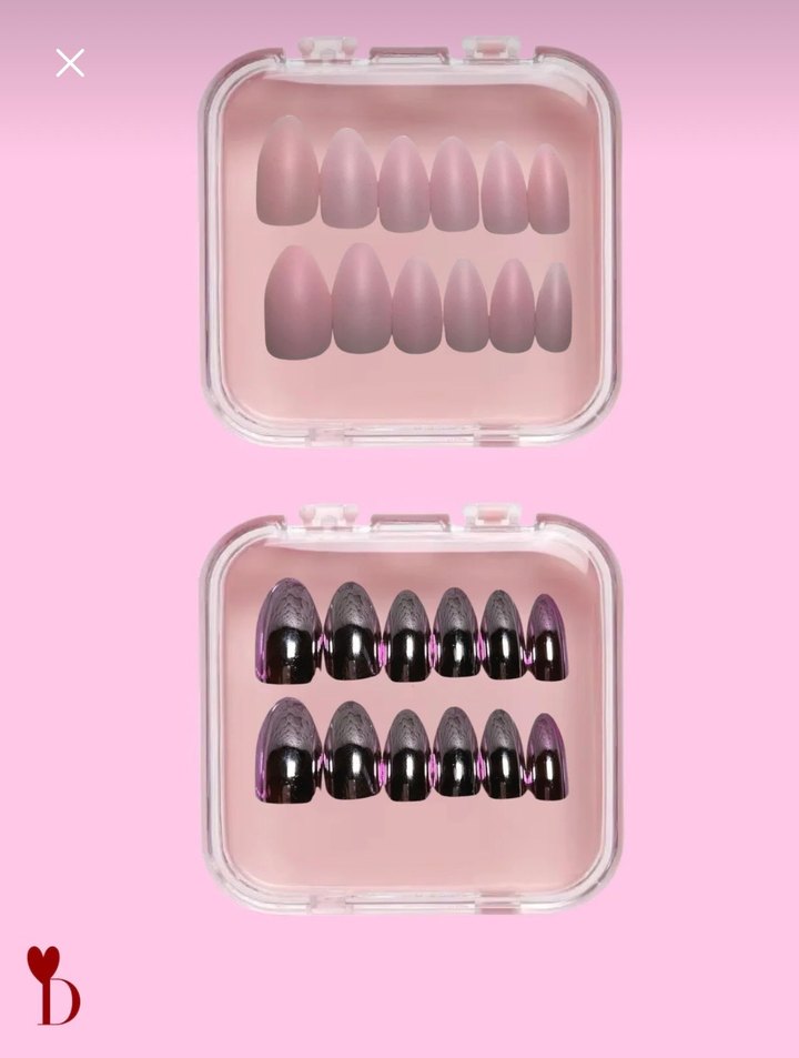 Parlak Pembe takma Tırnak Süslemeleri - Görsel 2