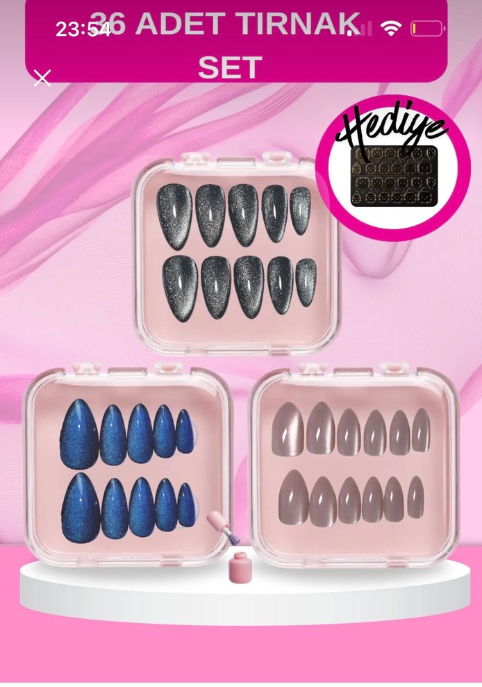 takma tırnak Gri 36 Parça Tırnak Seti - Görsel 2