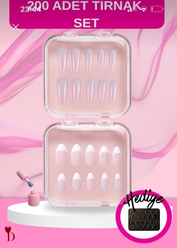 takma tırnak Pastel Pembe 200 Parça Tırnak Seti - Görsel 2