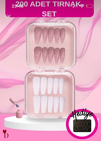 takma tırnak 200 Parça Beyaz Tırnak Seti - Görsel 2