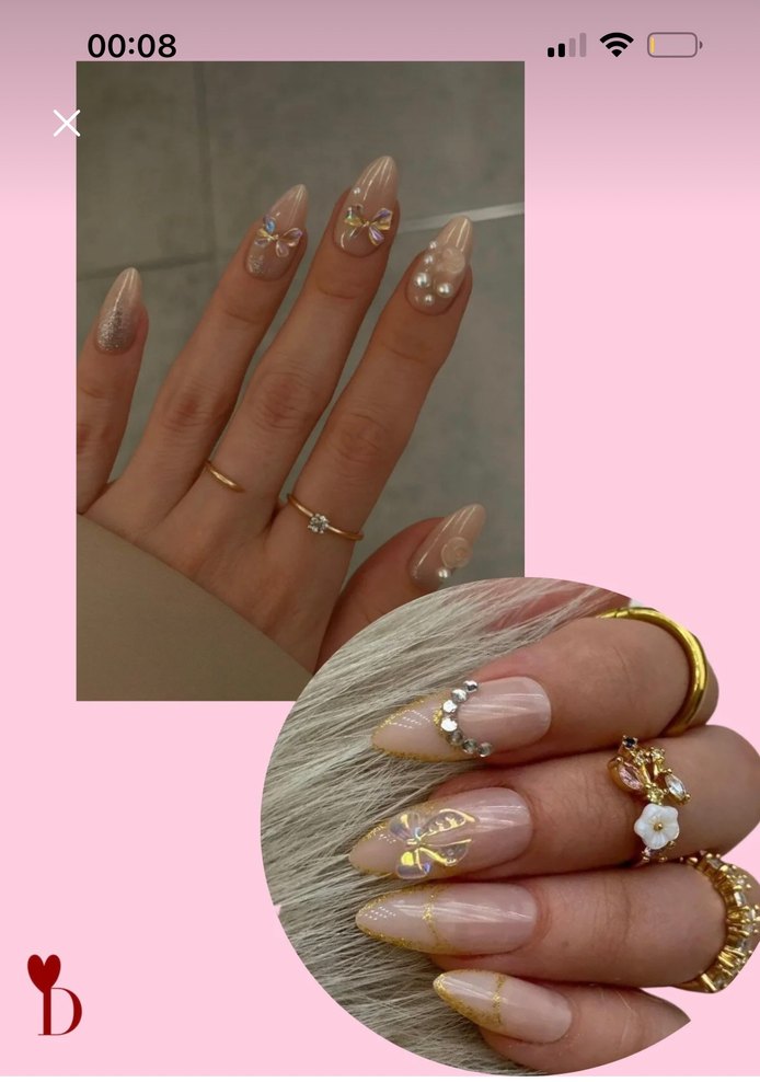 takma tırnak Bej Takma Tırnak Seti ve Yapıştırıcı - Görsel 2