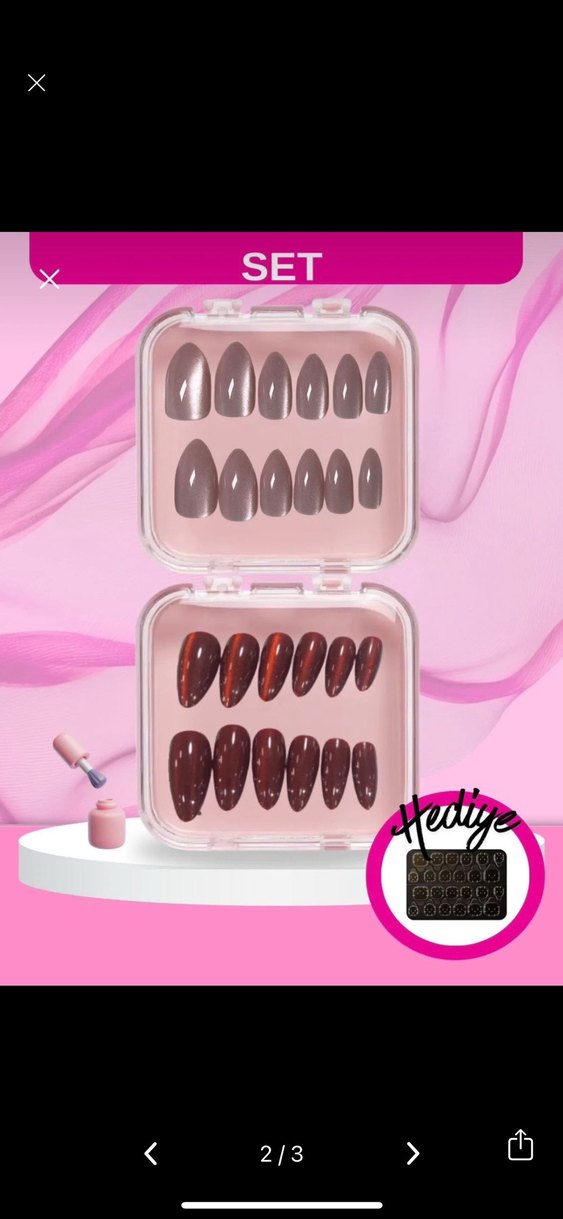 Parlak Kırmızı 24 Adet Takma Tırnak Seti - Görsel 2