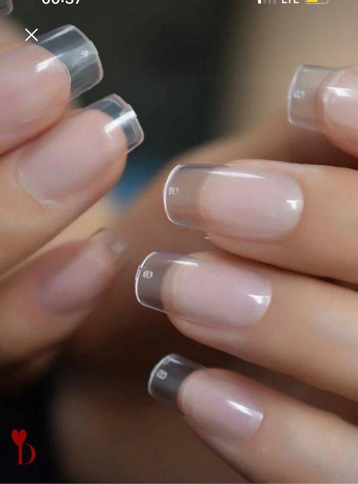 şeffaf takma tırnak Pastel Bej Şeffaf Tırnak Dekorasyonu - Görsel 3