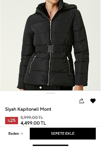 Fabrika marka siyah şişme mont