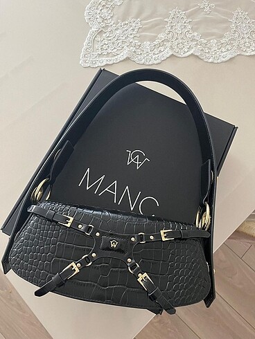 Lilith-black croc Manc çanta