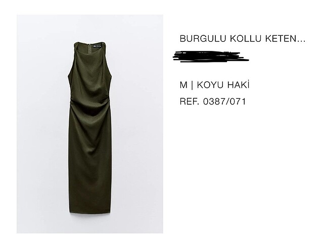 Zara Zara Keten Elbise Bayramlık