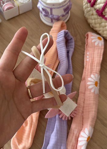 Çiçek Desenli Elastik Bohem Çocuk Saç Bantları 5 adet - Görsel 4