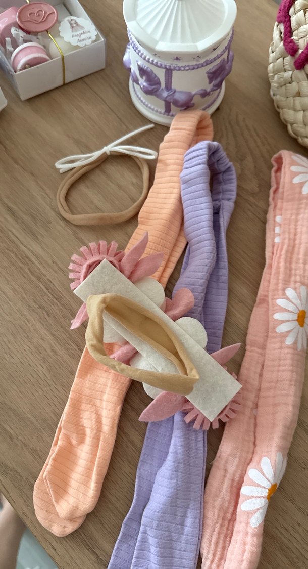 Çiçek Desenli Elastik Bohem Çocuk Saç Bantları 5 adet - Görsel 3