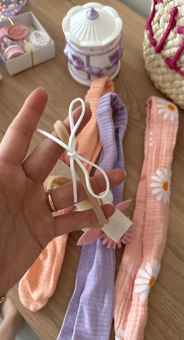 Çiçek Desenli Elastik Bohem Çocuk Saç Bantları 5 adet - Görsel 4