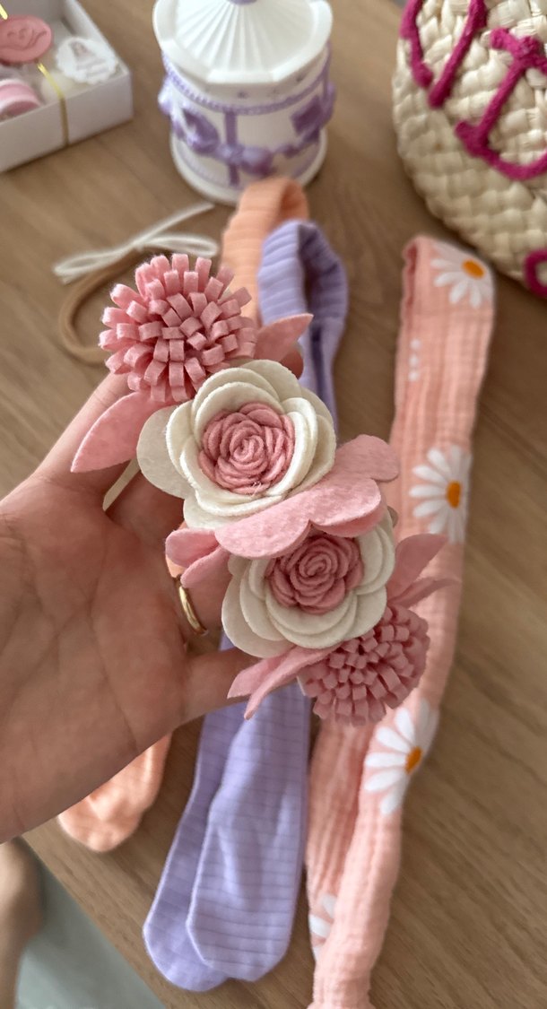 Çiçek Desenli Elastik Bohem Çocuk Saç Bantları 5 adet - Görsel 2