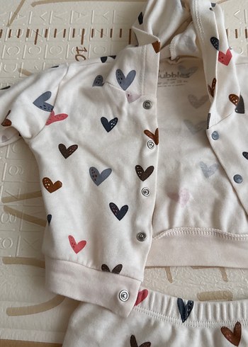 Kalpli Kız Uzun Kollu Kalp Desenli Takım - Görsel 3