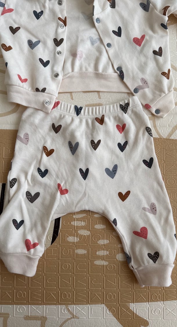 Kalpli Kız Uzun Kollu Kalp Desenli Takım - Görsel 2