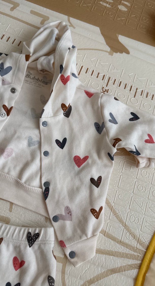 Kalpli Kız Uzun Kollu Kalp Desenli Takım - Görsel 4