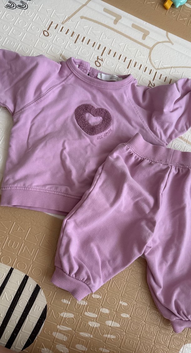 ZARA LİLA Nakışlı Uzun Kollu Bebek Kız Takımı - Görsel 5