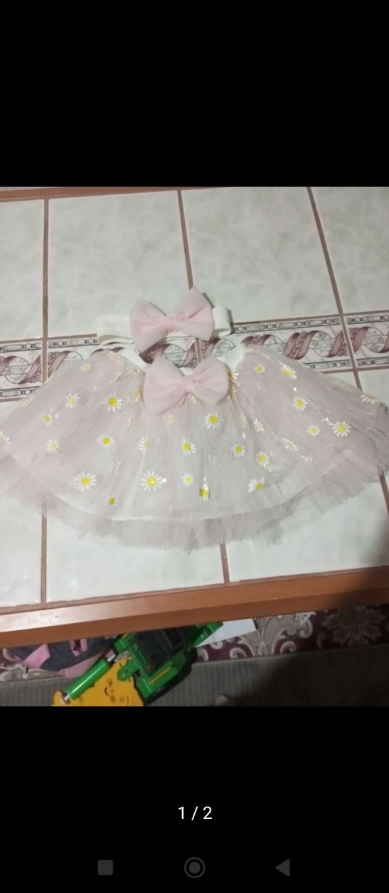 Pembe Dantel Detaylı Kız Çocuk Etek bandanasıyla birlikte - Görsel 2